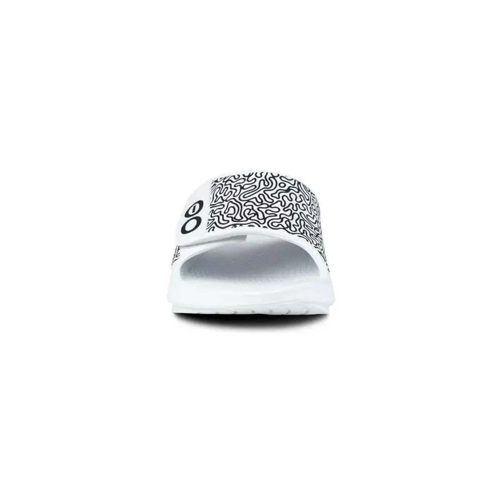UNISEX OOAHH SPORT FLEX LIMITED SLIDE SANDAL (WHITE LABYRINTH)